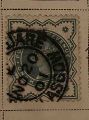 British India Revenue Stamp, Half Anna