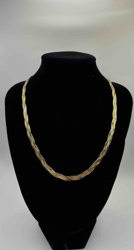 14K Tri-Gold Braided Chain Necklace