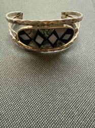 Inlaid Mother-of-Pearl and Abalone Cuff Bracelet