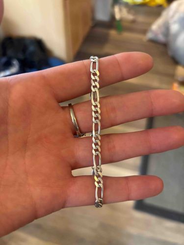 Sterling Silver Figaro Chain Bracelet