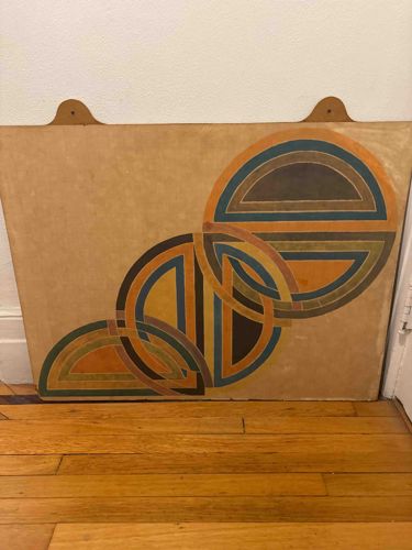 Geometric Abstract Wall Hanging on Suede or Felt