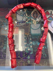 Red Coral Nugget Beaded Necklace