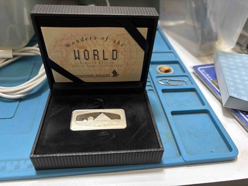 Singapore Airlines Wonders of the World Limited Edition Silver Ingot - Pyramids of Giza