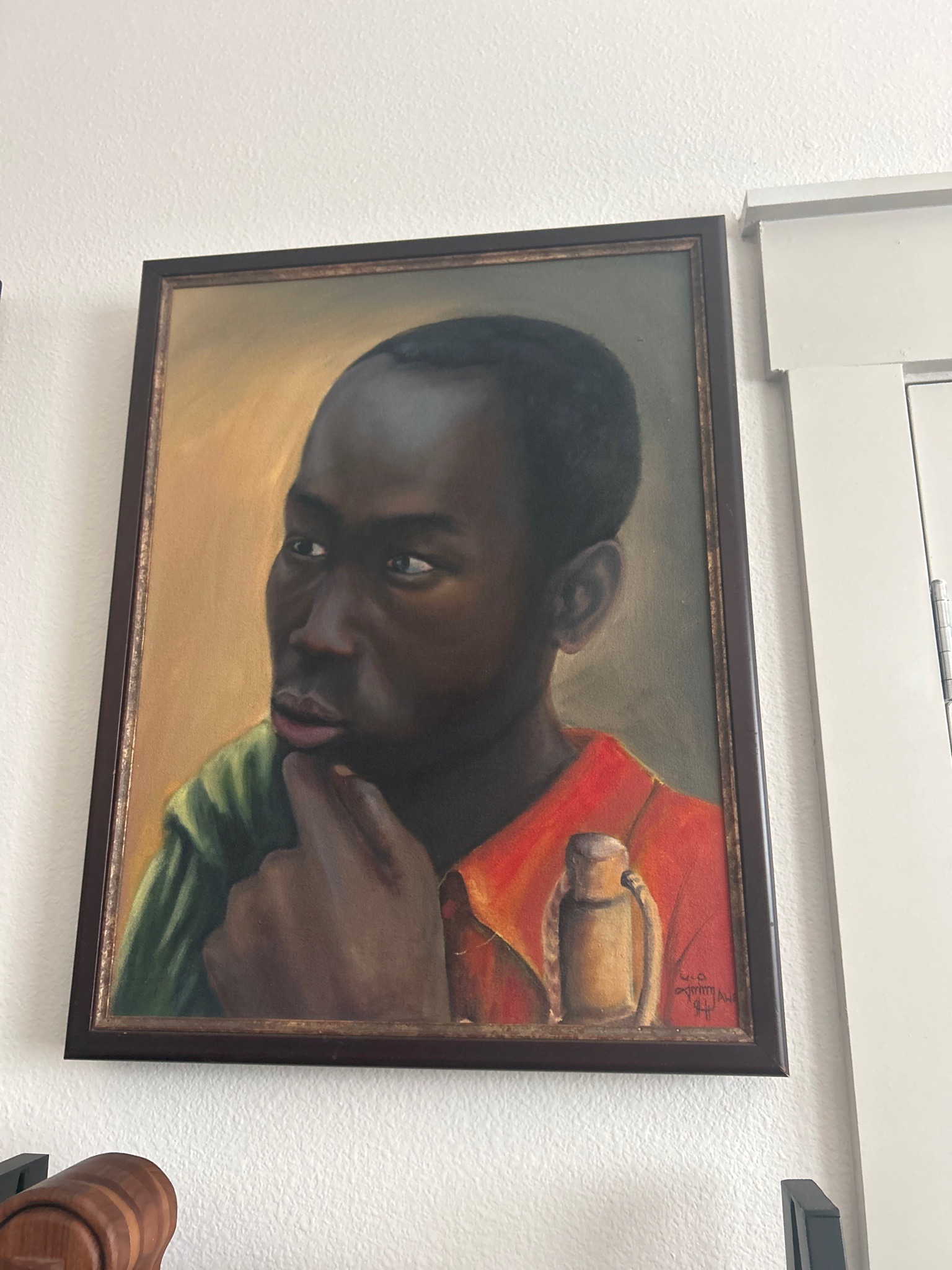 Submitted photo of Oil portrait of a man, signed 'Jimmy Awa' (unverified)