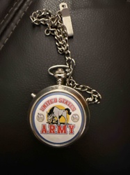 United States Army Pocket Watch with Chain