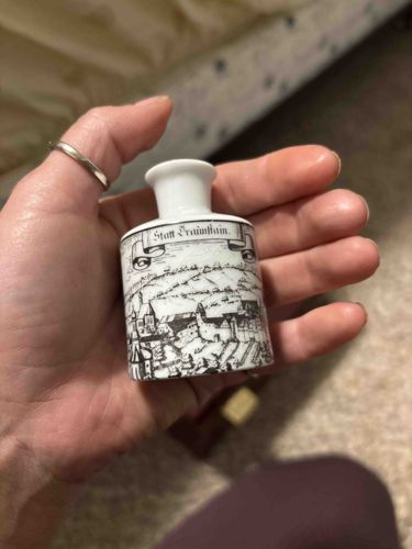 Souvenir Miniature Vase/Bottle with "Stadt Traunstein" Scene