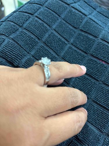 Diamond Solitaire Ring with Pave Diamond Band