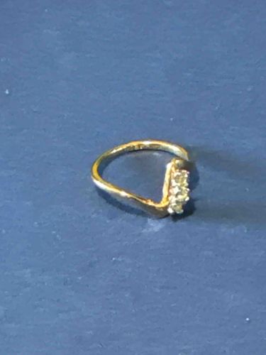 18k HGE Gold Electroplated Ring with Clear Stones