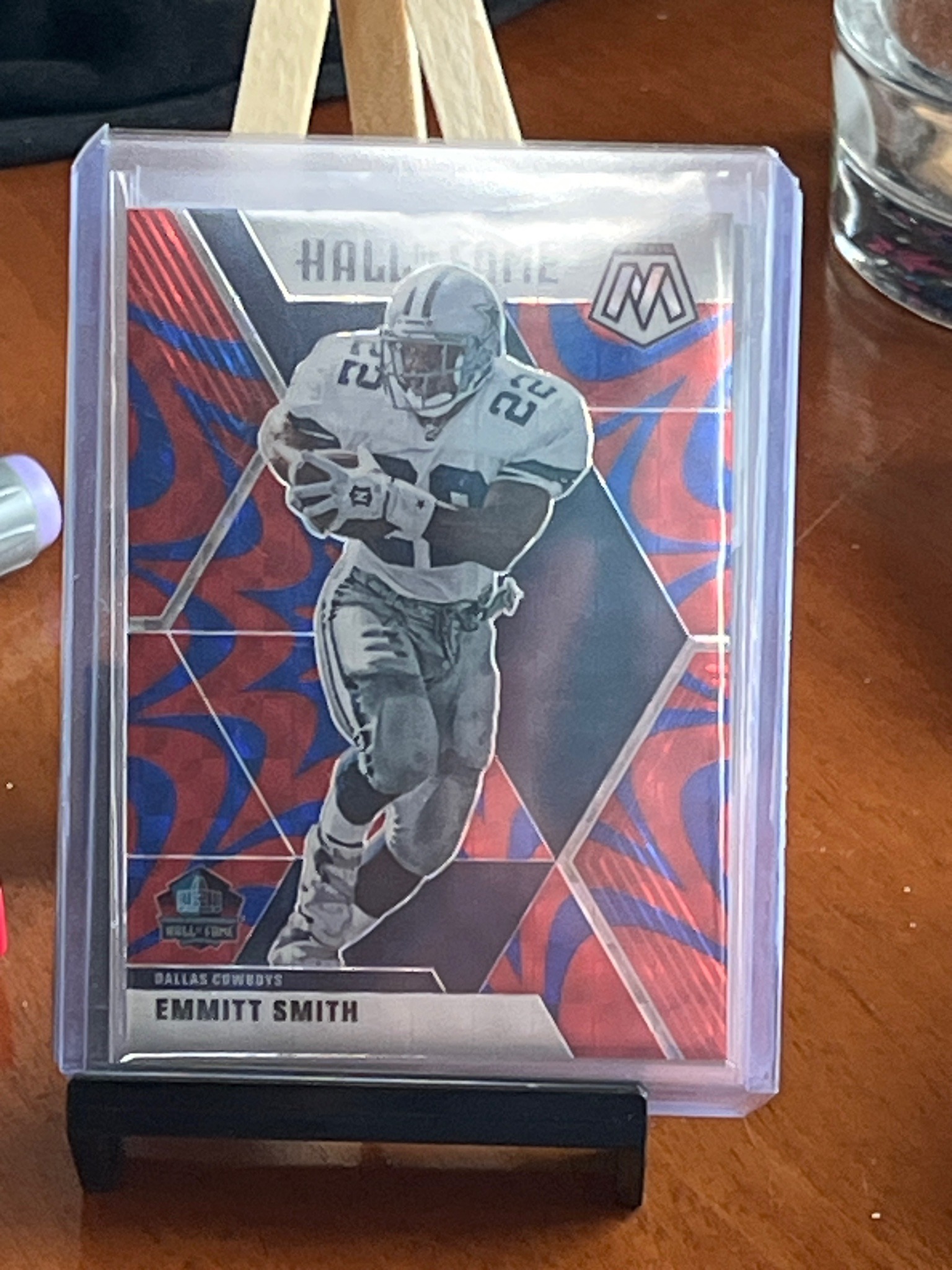 2020 Panini Mosaic Emmitt Smith Hall of Fame Blue Reactive Prizm