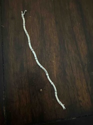 White Gold and Diamond Wavy Link Tennis Bracelet