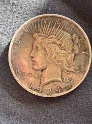 1924 Peace Silver Dollar (Obverse)