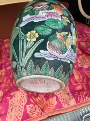 Chinese Polychrome Enamel 'Mandarin Ducks and Lotus' Ovoid Vase