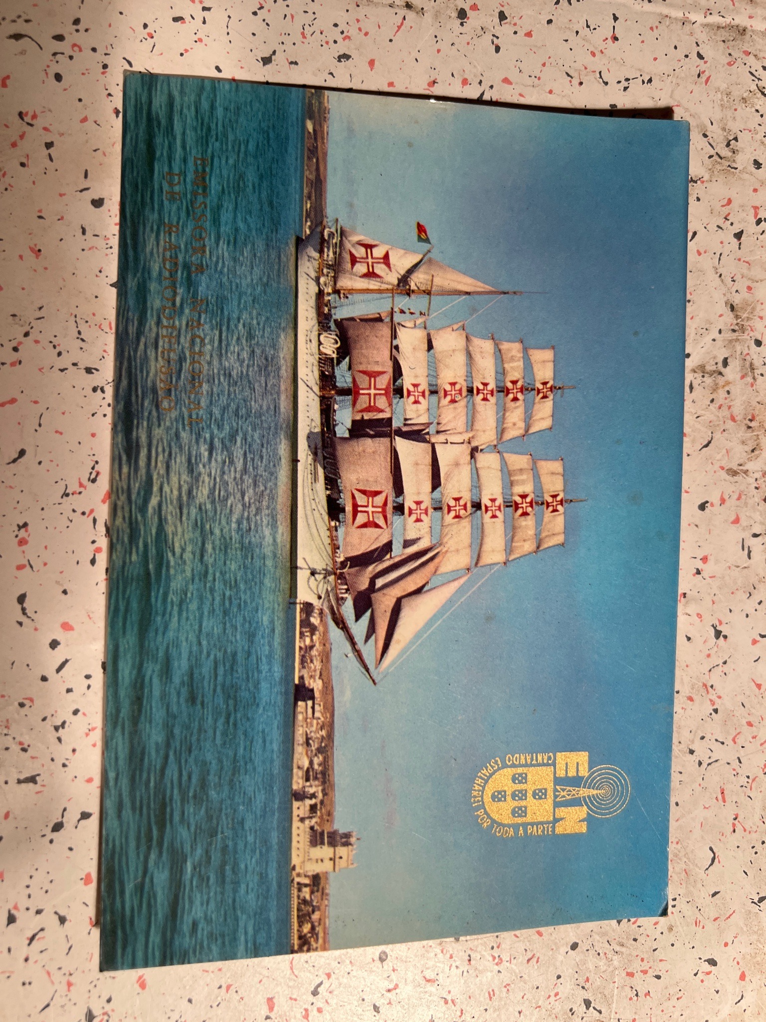 Submitted photo of Vintage promotional print featuring the Portuguese training ship Sagres (not authenticated)