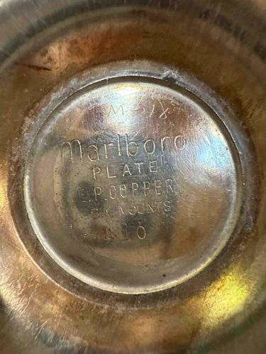 Marlboro Plate EP Copper Creamer or Sugar Bowl (Marking Detail)