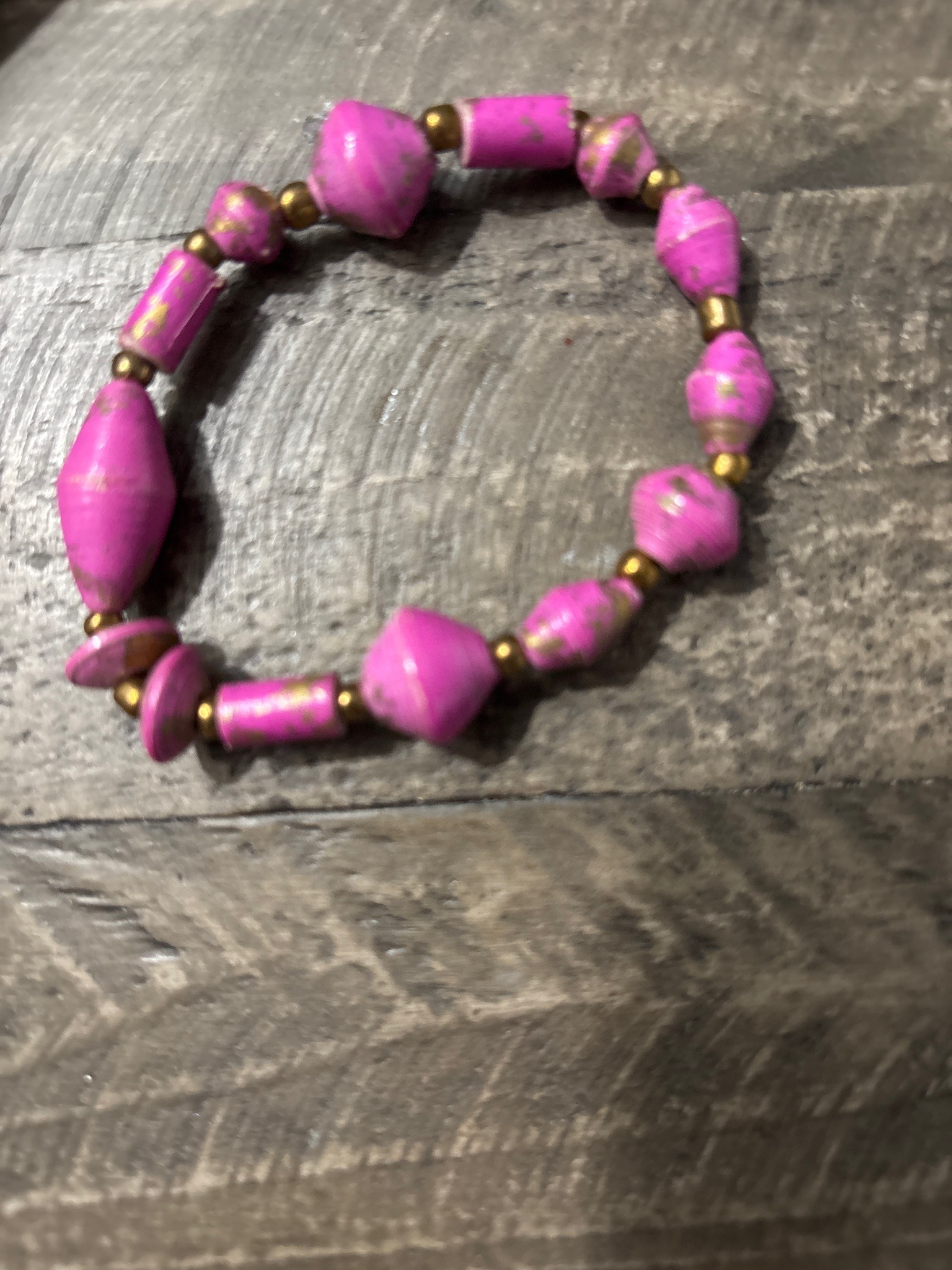 Submitted photo of Rolled paper bead bracelet