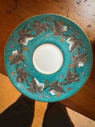 Teal and Gold Ivy Pattern Saucer