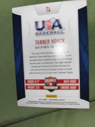 2015 Panini USA Baseball Tanner Houck Trading Card (Back)