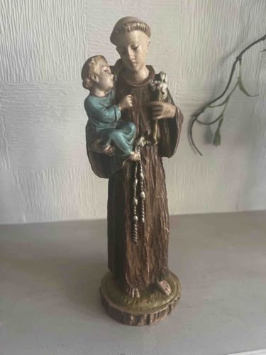 St. Anthony of Padua Holding Christ Child and Lilies Statue
