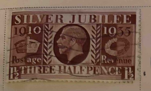 King George V Silver Jubilee THREE HALFPENCE Stamp