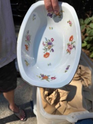 Floral Decorated Porcelain Serving Bowl
