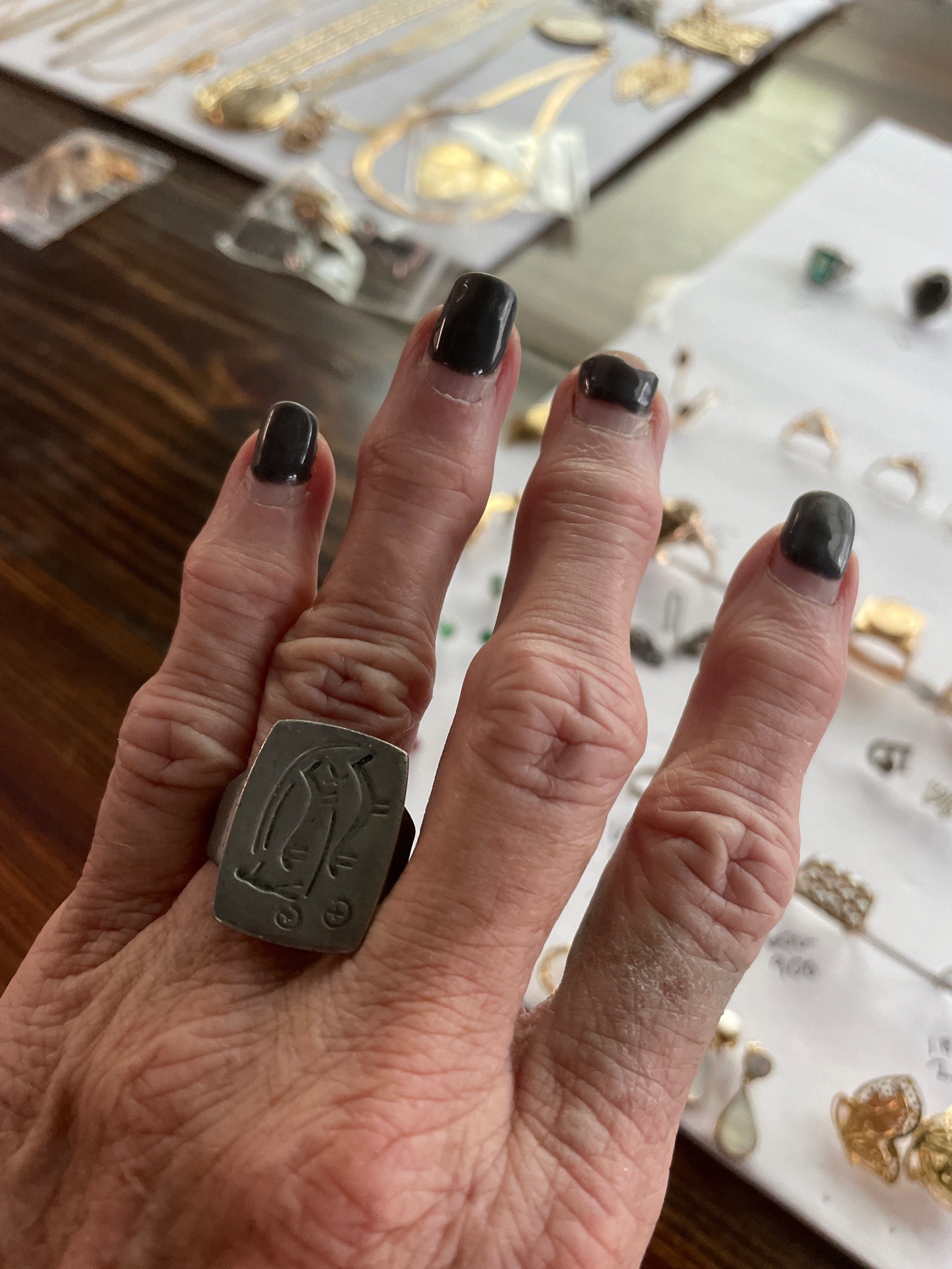 Submitted photo of Silver-tone metal signet ring
