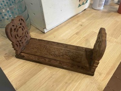 Expandable Hand-Carved Wooden Book Stand