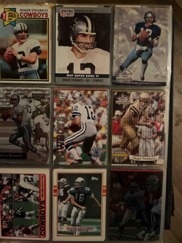 Collection of Roger Staubach and Dallas Cowboys Football Trading Cards
