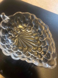Clear Pressed Glass Grape Cluster Dish