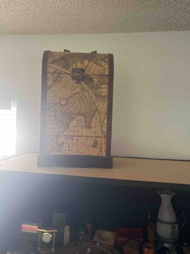 Vintage-Style World Map Decorative Wine Box