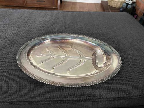 Silver-Plated Well-and-Tree Carving Platter