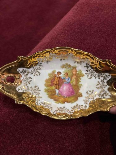 Klieber Bavaria Decorative Trinket Dish with Romantic Scene