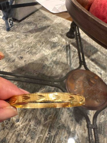 Yellow Gold Diamond-Cut Bangle Bracelet