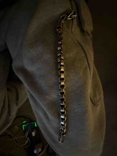 Sterling Silver Large Box Chain Bracelet