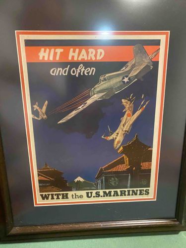 World War II U.S. Marines Recruitment Poster - 'Hit Hard and Often'