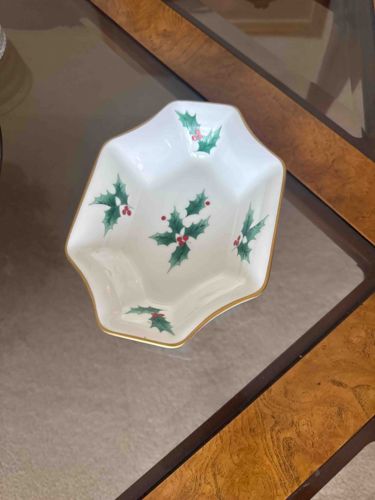Christmas Holly Porcelain Dish