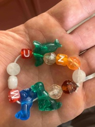 Personalized Plastic Bead Bracelet with Animal Charms
