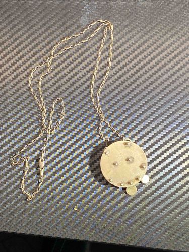 Dane Craft Vintage Necklace with Abstract Disc Pendant
