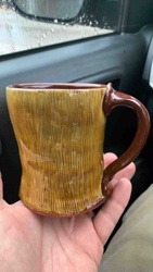 Wood Grain Textured Ceramic Mug