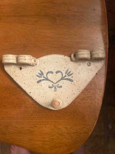 Ceramic Wall Hook / Towel Holder with Heart and Cups
