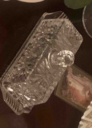 Cut Glass Relish Dish with Stopper