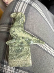 Stone Bird Sculpture (Hawk/Falcon on Pedestal)