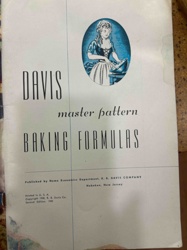 DAVIS master pattern BAKING FORMULAS (Second Edition, 1940)