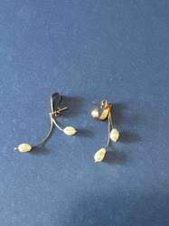 Gold-Tone Dangle Earrings with Baroque Pearls