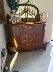 Antique Wooden Buffet with Mirror Top