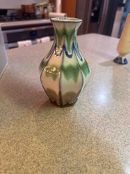 Glazed Ceramic Fluted Vase