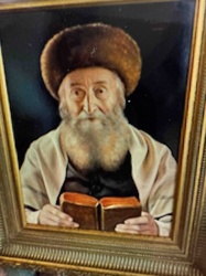 Framed Portrait of a Rabbi Holding a Book