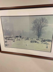 Winter Landscape with Moose Art Print