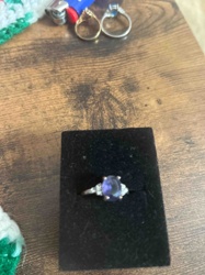 Oval Iolite and Diamond Accent Ring