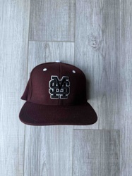 Maroon Baseball Cap with Embroidered 'MS' Logo