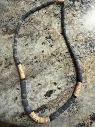 Petrified Wood and Calcite Beaded Necklace